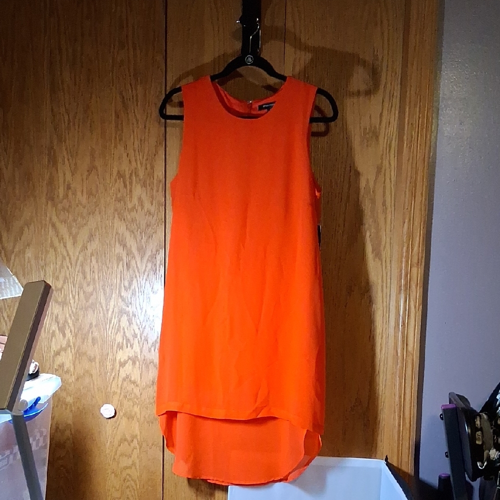 sharagano red sleeveless chiffon dress, size 10